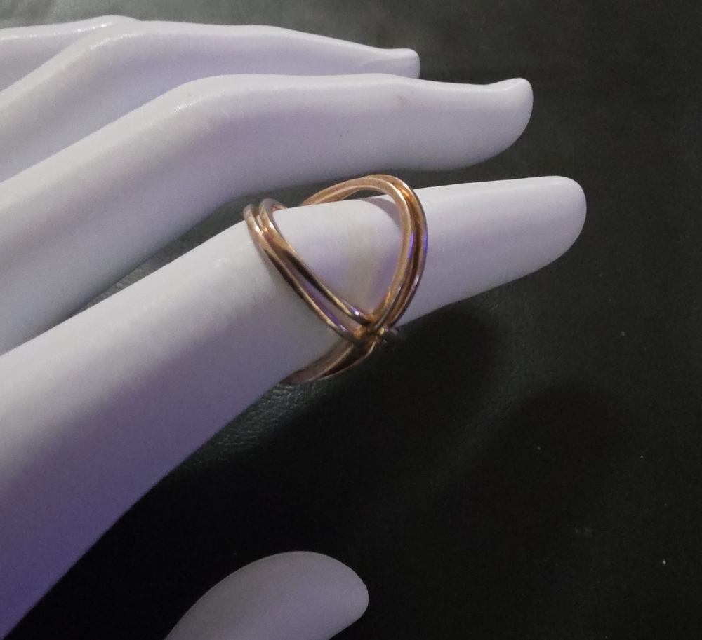 Rose Gold Over 925 Open Wire Ring